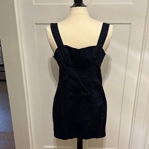 Lucy in the Sky Dark Navy Square-Strap Mini Dress